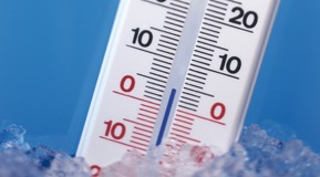 Thermometer in ice