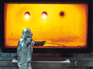 Aluminium melting with AIROX at SAG in Lend, Austria.